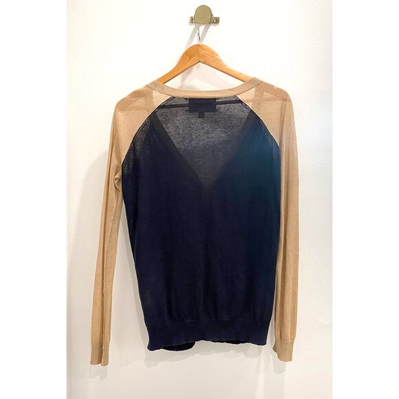 Brochu Walker | Navy & Cream Linen-Cotton Cardigan โ Size S - Picture 4 of 13